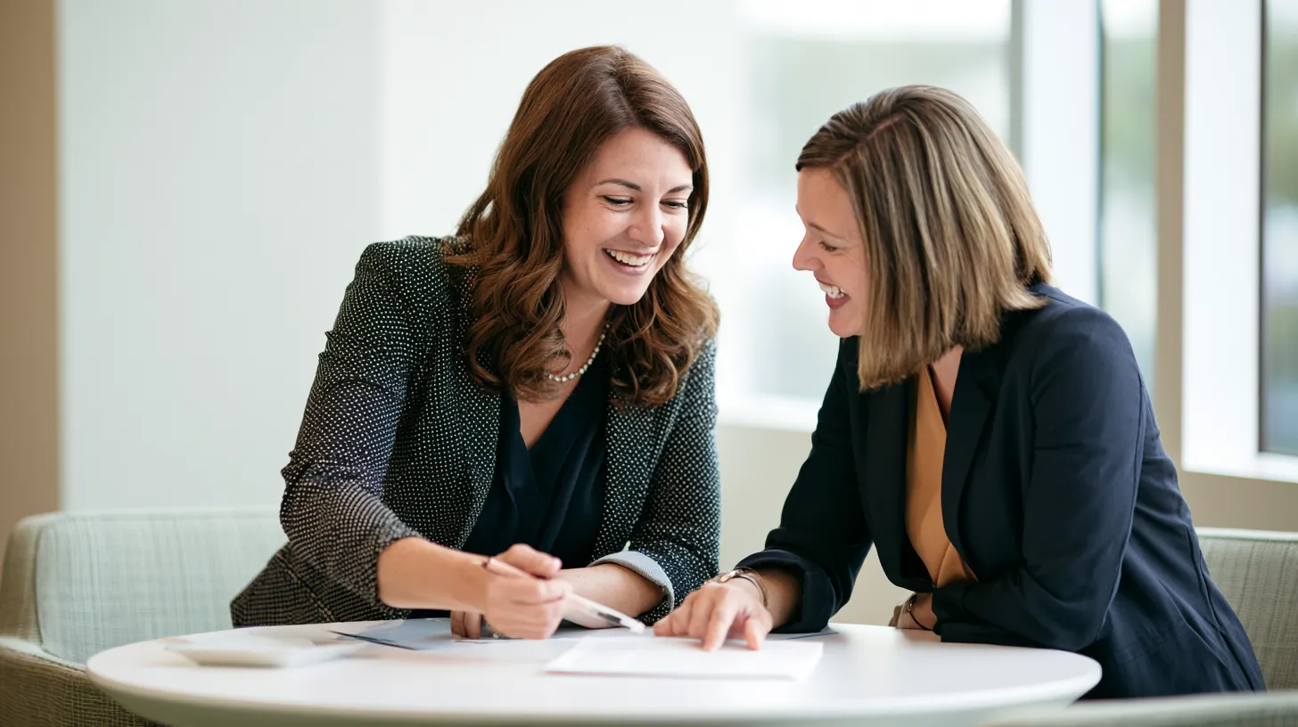 Advisor and client reviewing an eligibility checklist together at a bright consultation table — Esketit personal loans